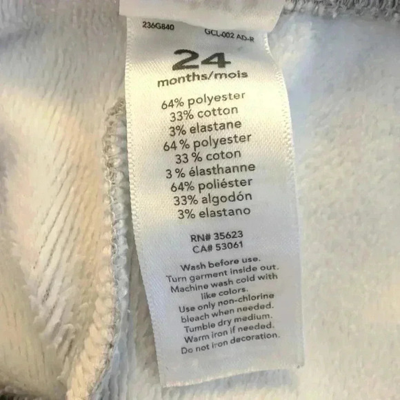 Carter's Girls 2-Piece Bear Fleece Cotton Top & Pant Set (24 Months) Gray - Picture 8 of 9